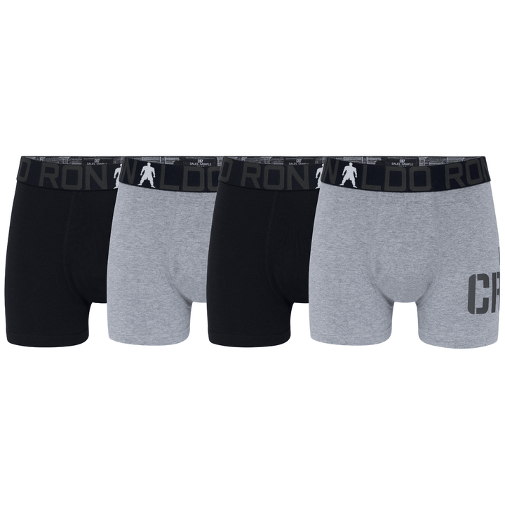 CR7 Boxers - Pack de 4 Garçons Bamboo (noir/gris)