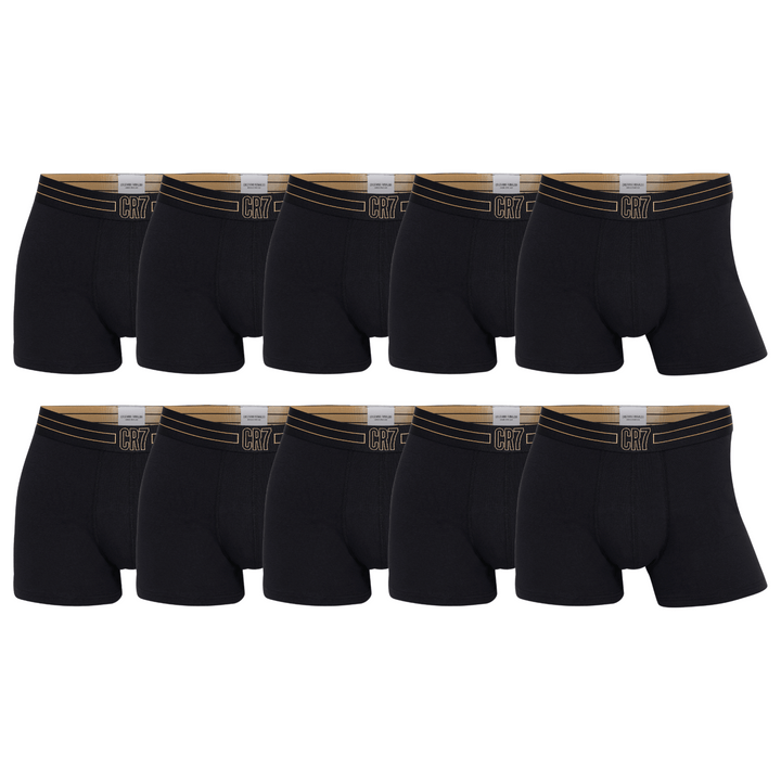 CR7 Boxers - Pack de 10 Homme (ceinture de taille noire et dorée)