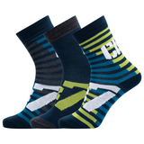 CR7 Chaussettes - Pack de 3 Garçon (grosses rayures mix)
