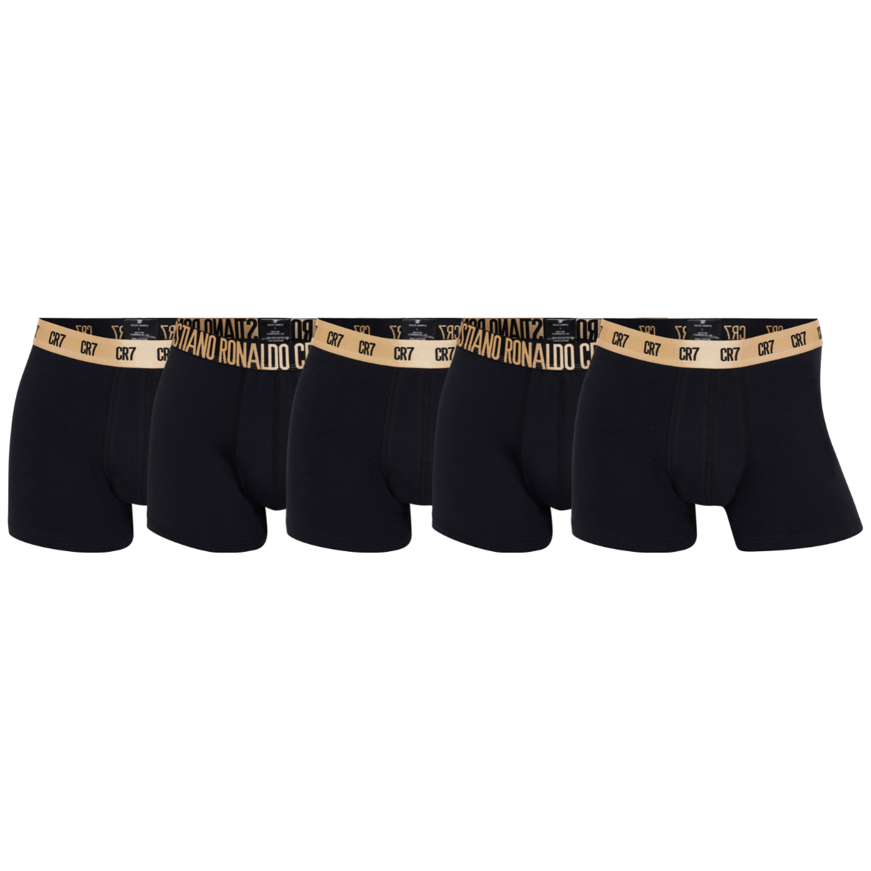 CR7 Boxers - Pack de 5 Homme + Sac de Voyage (Or)