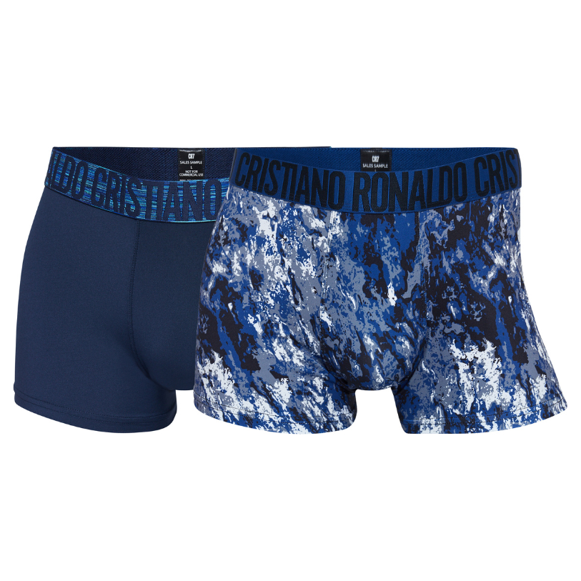 CR7 Trunks - 2 Pack Herren Mikrofaser (blau Mix) (S)