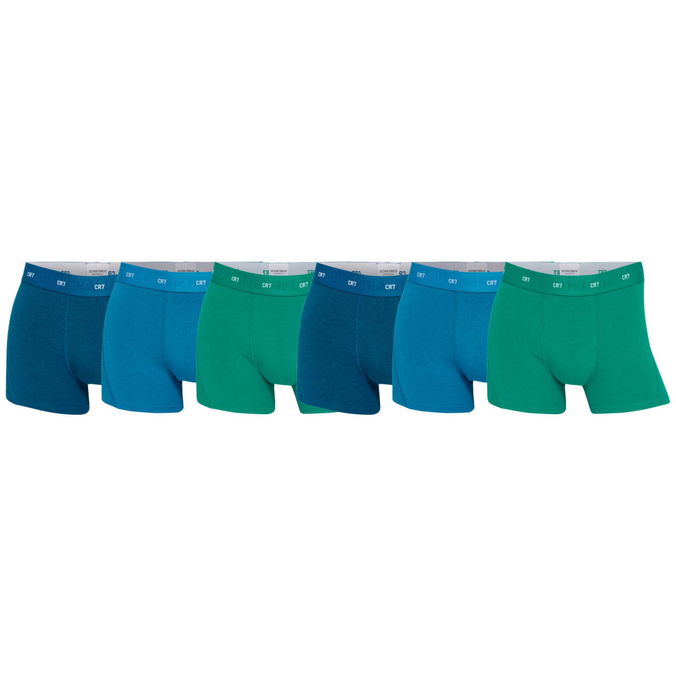 CR7 Trunks - 6 Pack Herren Soft Bamboo (blau/grün)