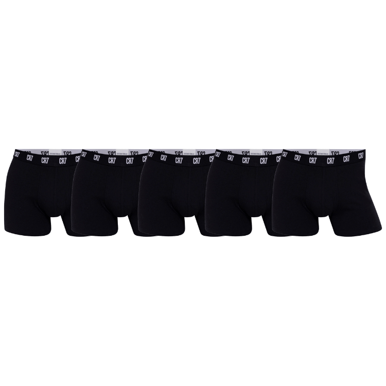 CR7 Trunks - 5 Pack Herren + Reisetasche (schwarz)