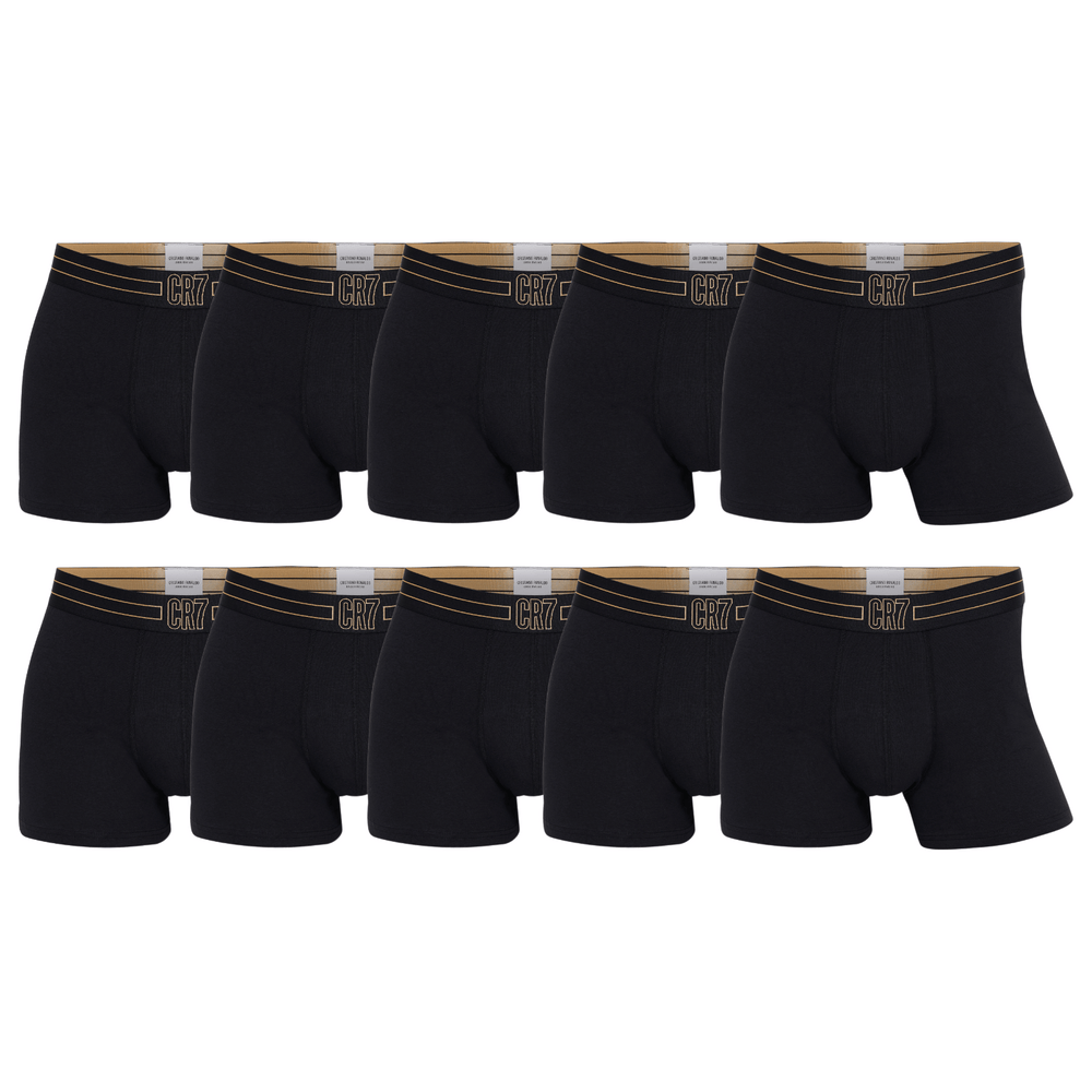CR7 Trunks – 10 Pack Herren (schwarz/goldener Bund)