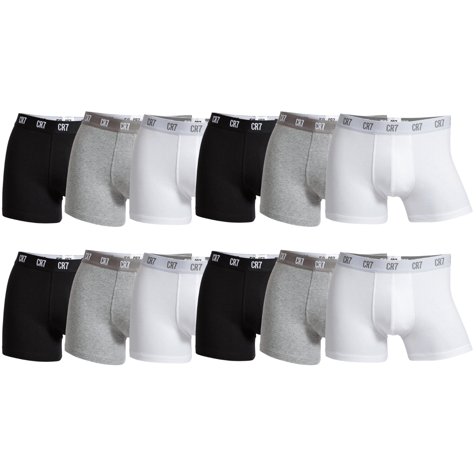CR7 Trunks - 12 Pack Men (black/white/grey mix)