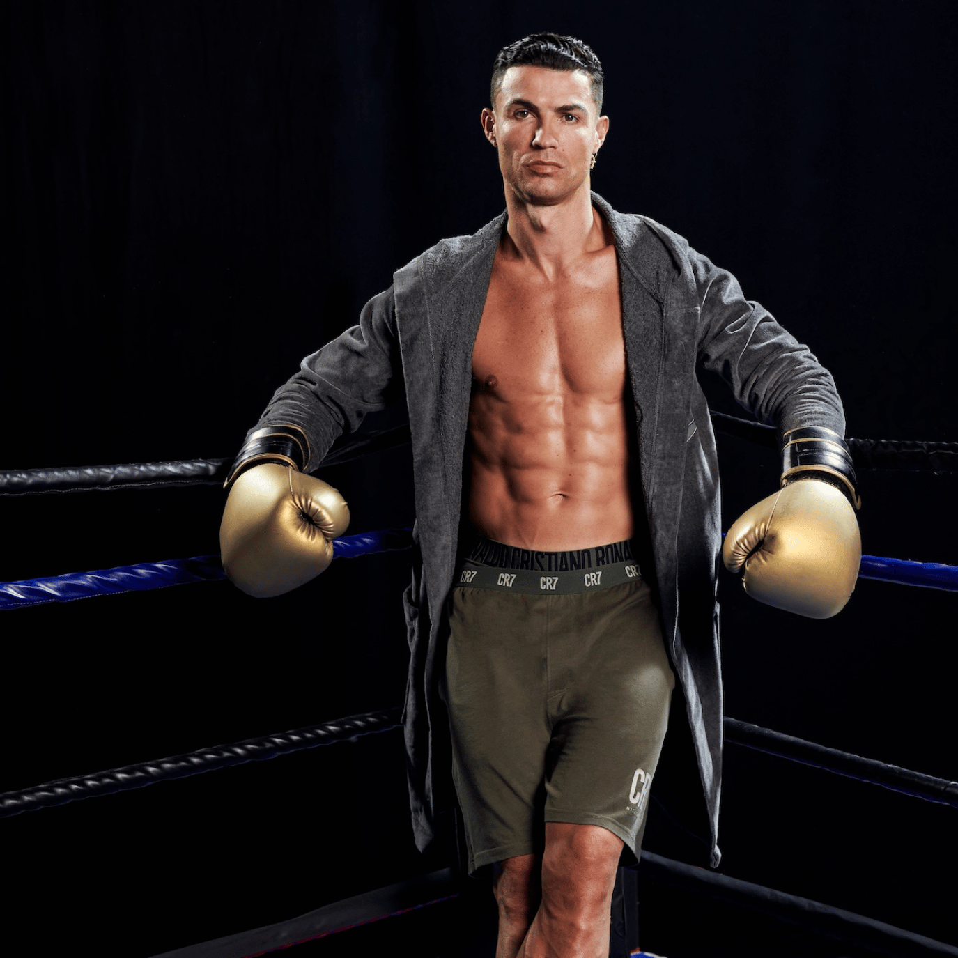 CR7 Bademantel - Herren (grau) 