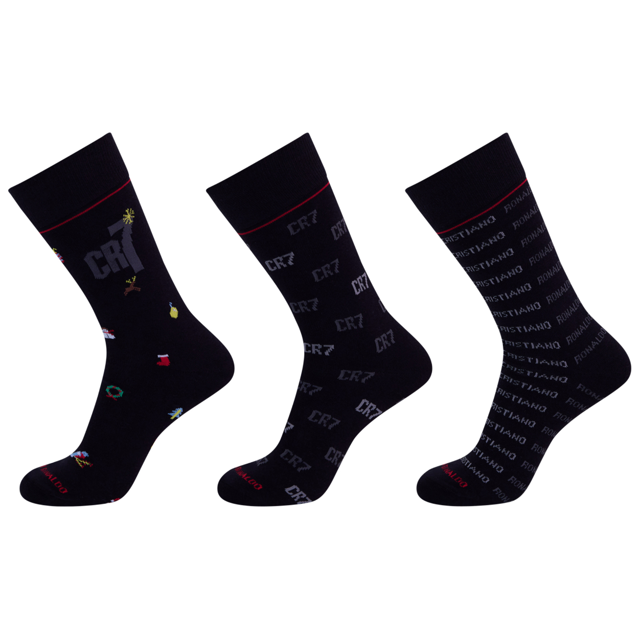 CR7 Socks - 3 Pack Men Christmas Edition + Gift Box (multicolour)