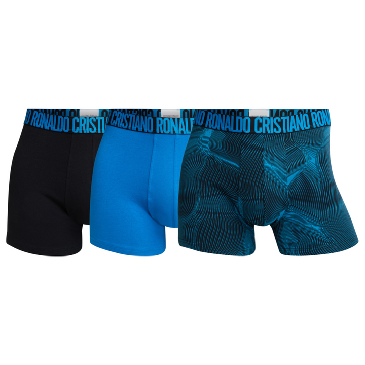 CR7 Trunks - 3 Pack Herren (blau Mix uni/muster)
