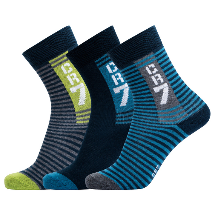 CR7 Socken - 3 Pack Jungs (feine Streifen Mix)
