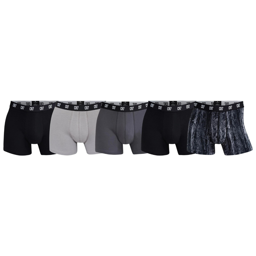 CR7 Trunks – 5 Pack Fashion Men + Reisetasche (dunkler Mix)