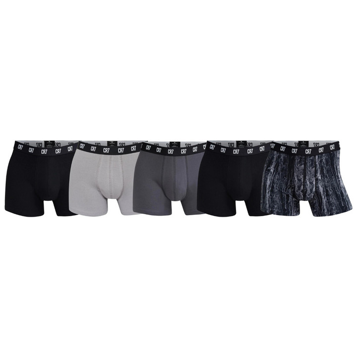 CR7 Trunks - 5 Pack Fashion Men + Travel Bag (dark mix)