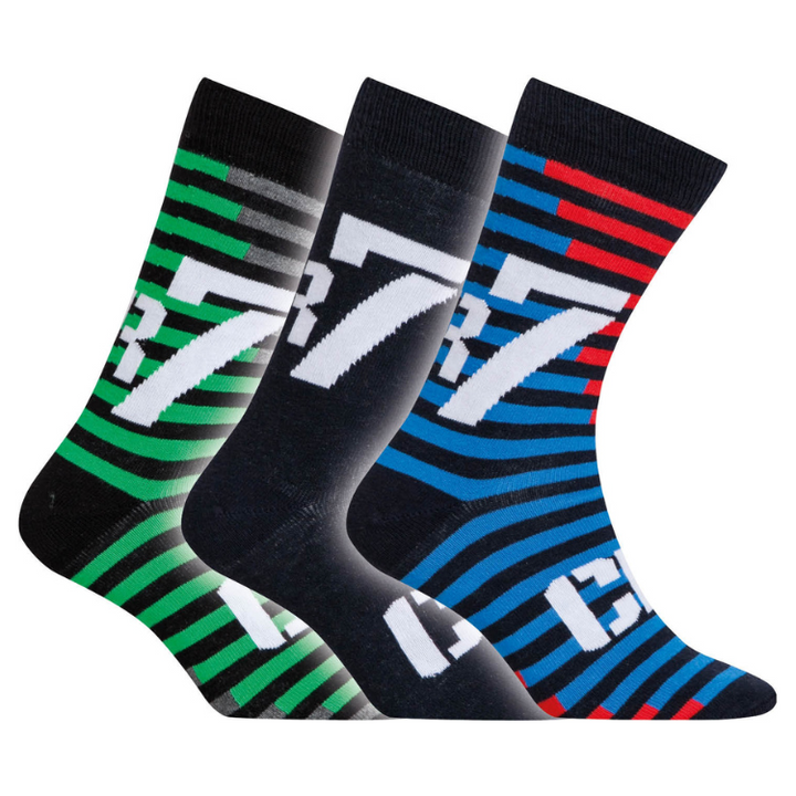 CR7 Socken – 3 Pack Jungs (grosse Streifen Mix)