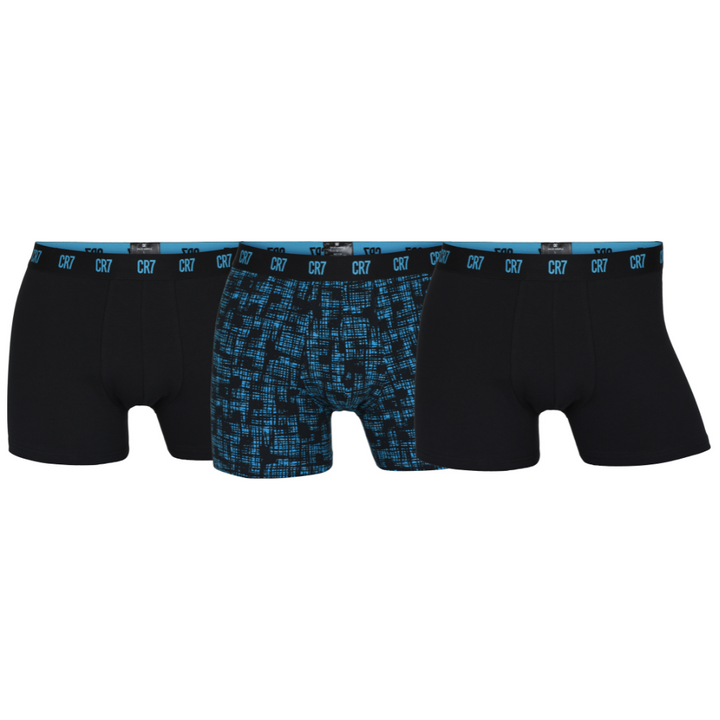 CR7 Trunks - 3 Pack Herren (schwarz/blau Mix) (S)