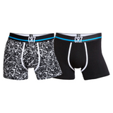 CR7 Trunks - 2 Pack Herren (schwarz Mix/türkis Bund) (XL)