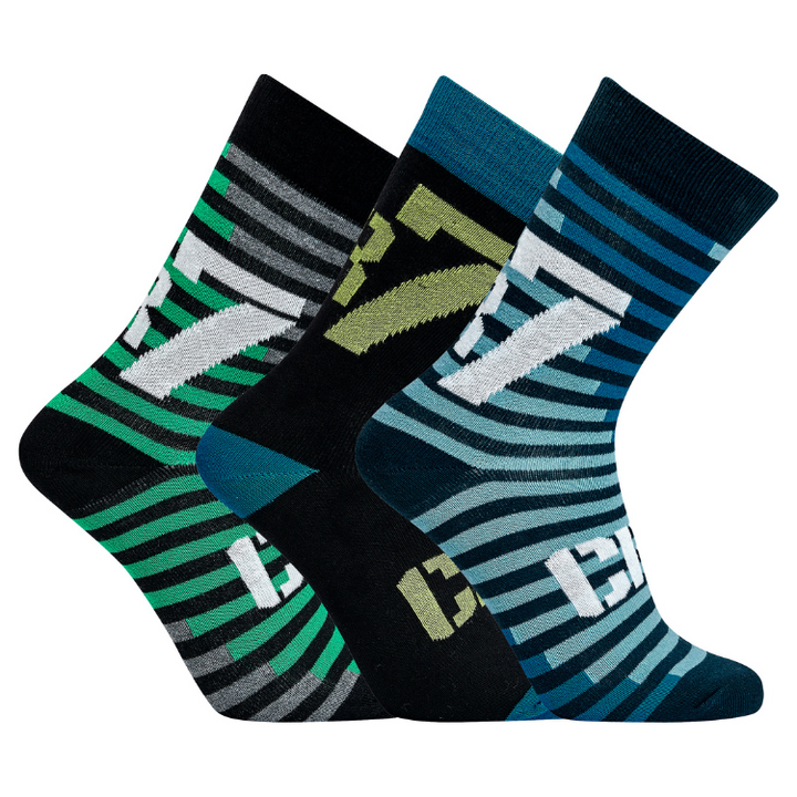 CR7 Socken – 3 Pack Jungs (grosse Streifen Mix)