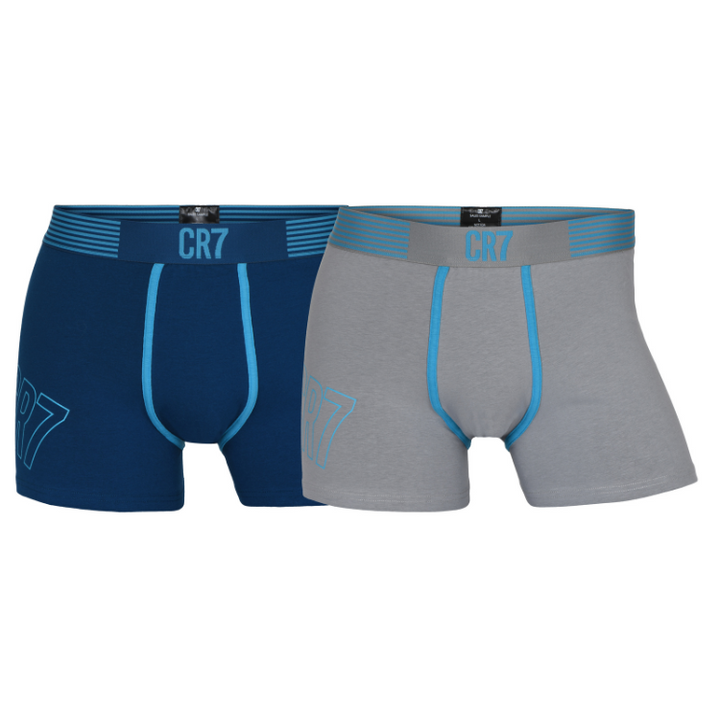 CR7 Trunks - 2 Pack Herren (blau/grau)