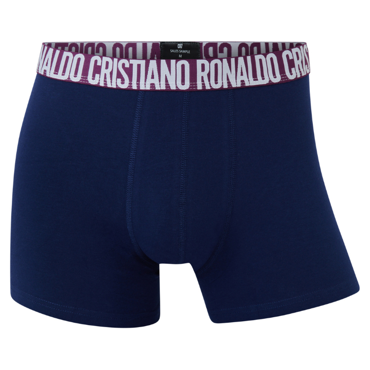 CR7 Trunks – 3 Pack Herren (mehrfarbig/lila Bund)