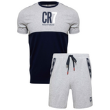 CR7 Pyjama kurz - Herren (hellgrau/dunkelblau)