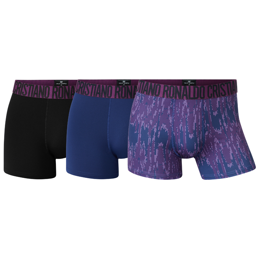 CR7 Trunks - 3 Pack Men Microfiber (purple waist band mix)