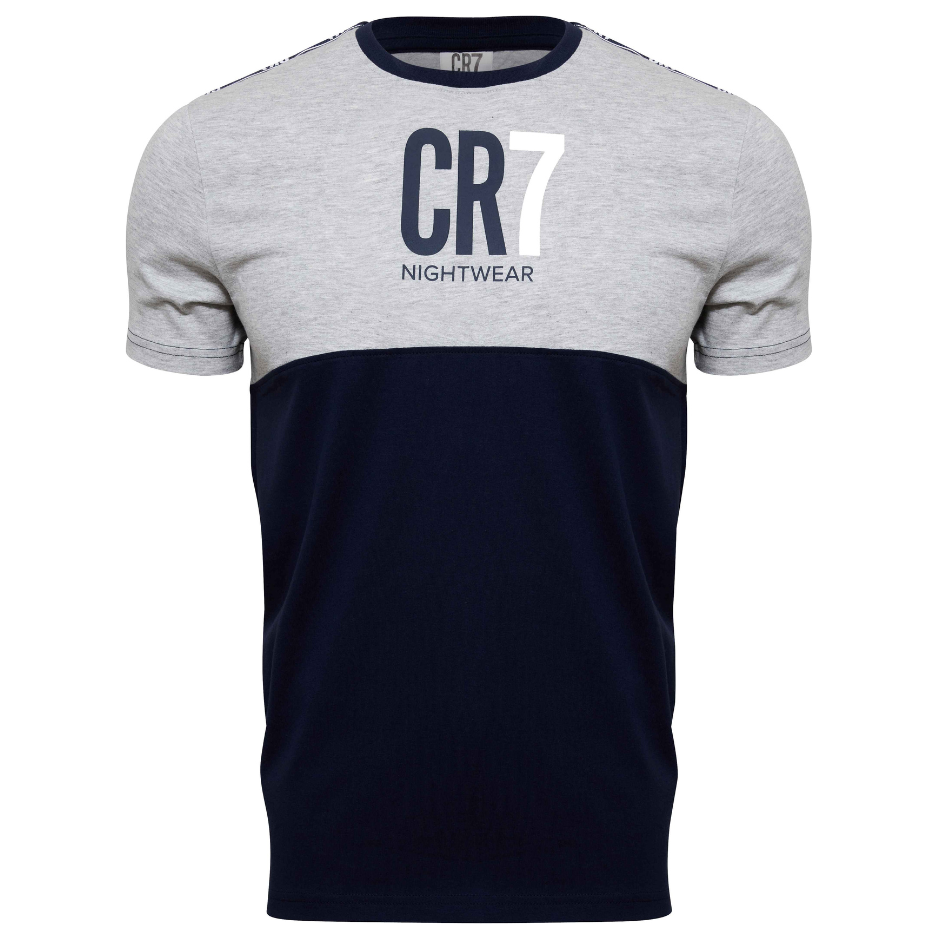 CR7 Pyjama kurz - Herren (hellgrau/dunkelblau)
