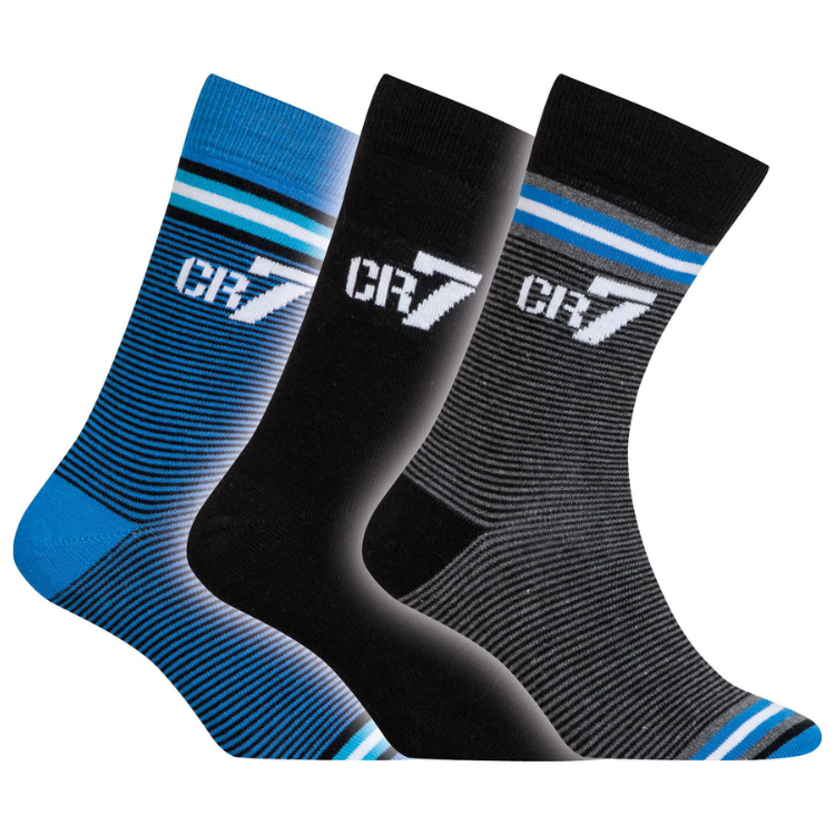 CR7 Socken - 3 Pack Jungs (feine Streifen Mix)