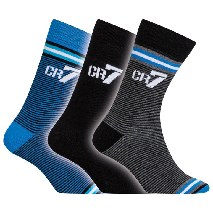 CR7 Socken - 3 Pack Jungs (feine Streifen Mix)