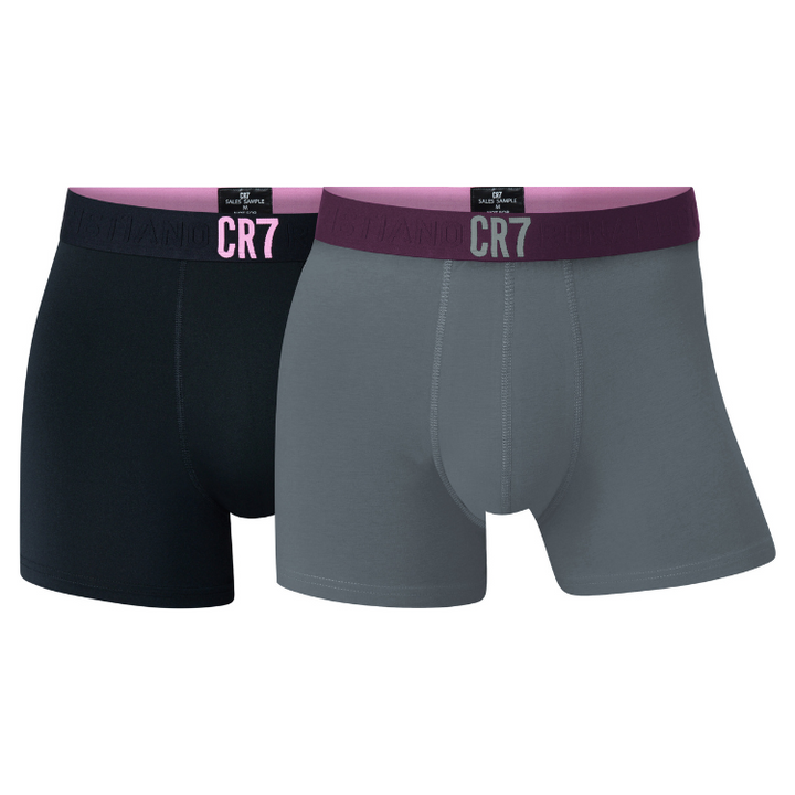 CR7 Trunks - 2 Pack Herren Mikrofaser (schwarz/grau)