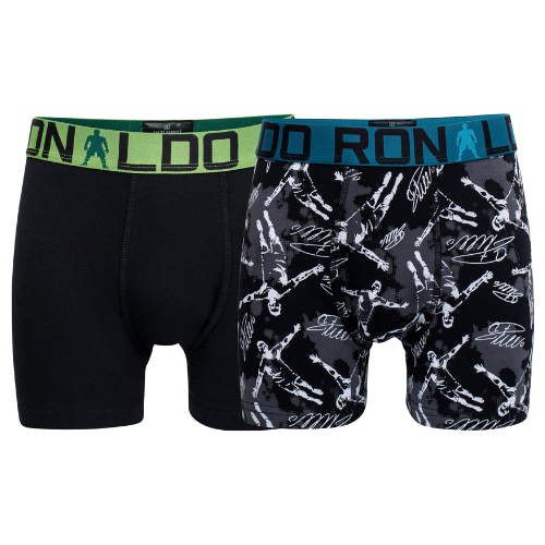 CR7 Trunks - 2 Pack Jungs (schwarz/grau Mix)