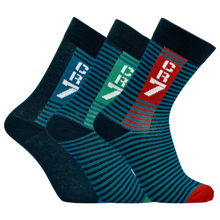 CR7 Socken - 3 Pack Jungs (feine Streifen Mix)