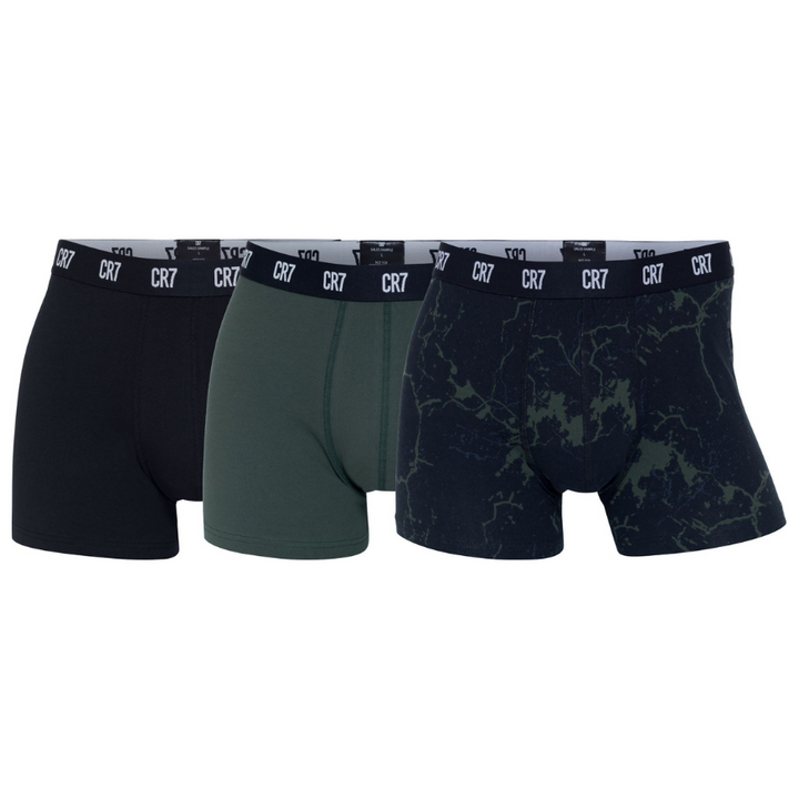 CR7 Trunks - 3 Pack Herren (schwarz/khaki Mix)
