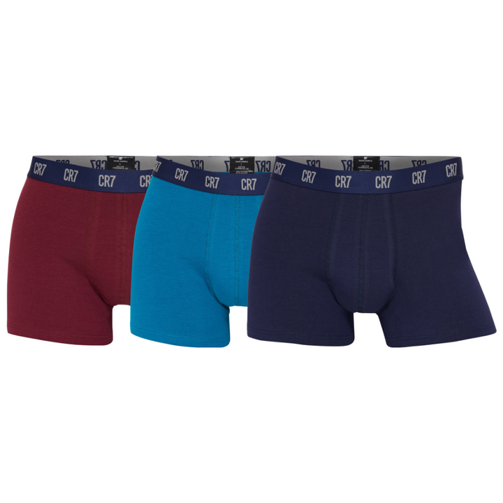 CR7 Trunks – 3 Pack Herren (mehrfarbig/blauer Bund)